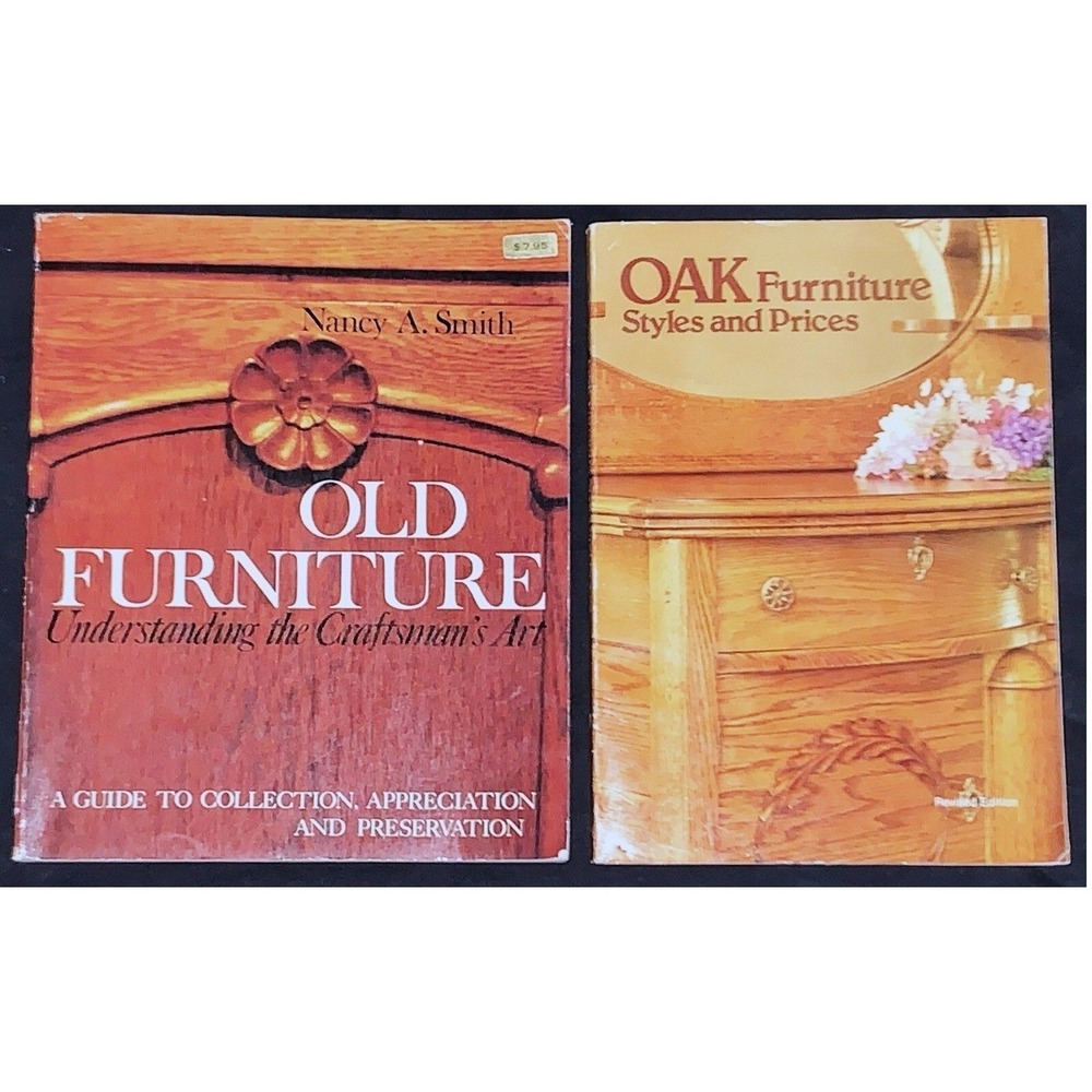 2 Vtg Furniture Reference Books - Antique Oak Styles - Craftsman's Furniture Art